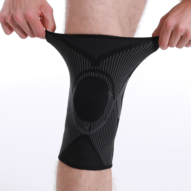 Compresión de rodilla soporte de manga sin deslizamiento para protectores deportivos Breator de rodilla de nylon transpirable para hombre y mujer