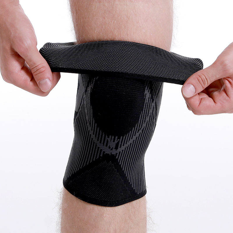 Compresión de rodilla soporte de manga sin deslizamiento para protectores deportivos Breator de rodilla de nylon transpirable para hombre y mujer
