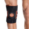 Soporte de rodilla abierta de almohadilla de gel de rótula con estabilizadores de resorte lateral, correas de velcro ajustables