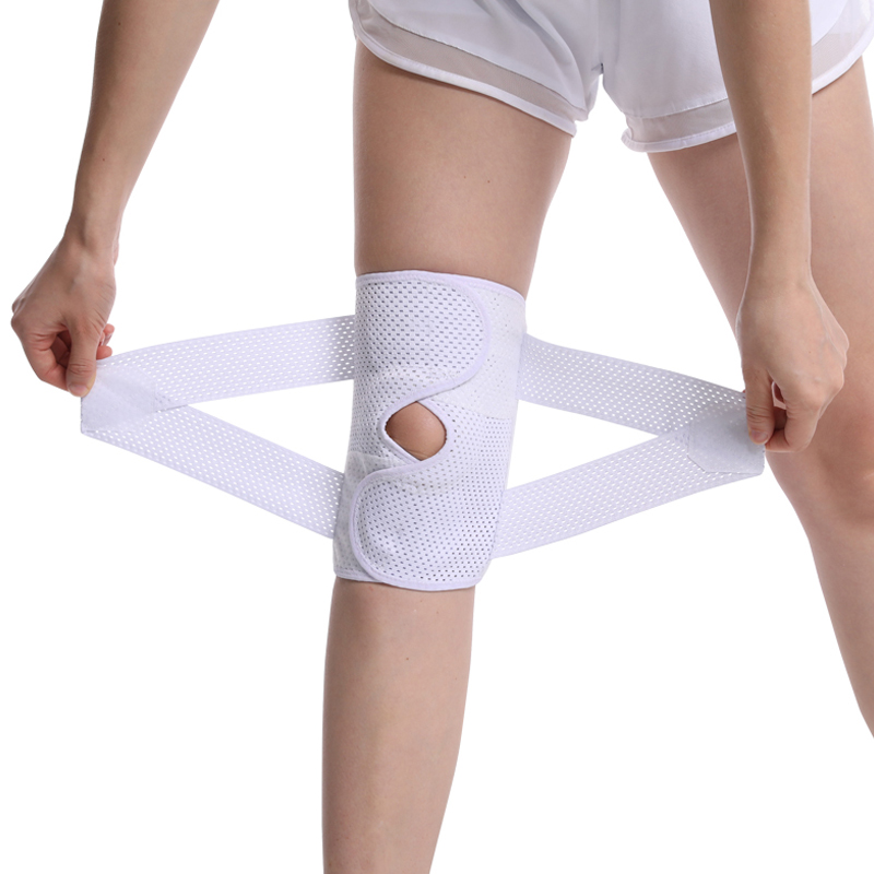 Soporte de rodilla abierta de tamaño múltiple transpirable con envoltura de rodilla ajustable