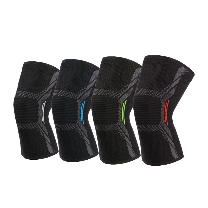 Personalice el soporte de nylon super elástico para correr, la rodilla de la rodilla del gimnasio de baloncesto manga de rodilla deportiva