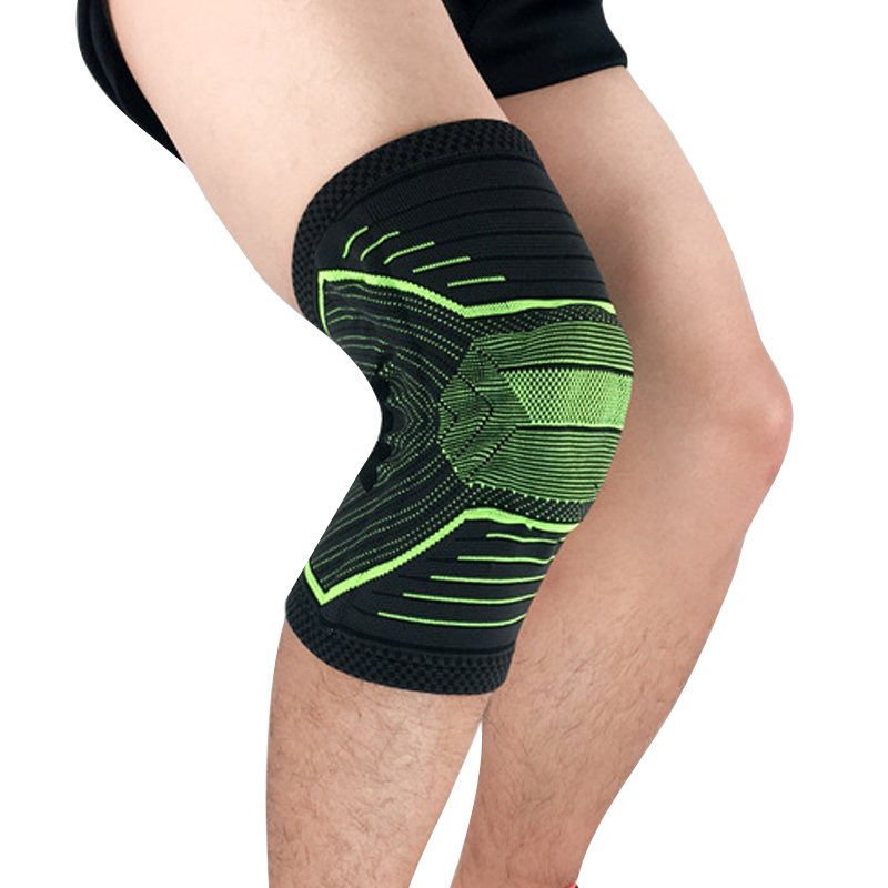 Soporte de rodilla anti-colisión personalizado compresión tejido de la rodilla deportiva