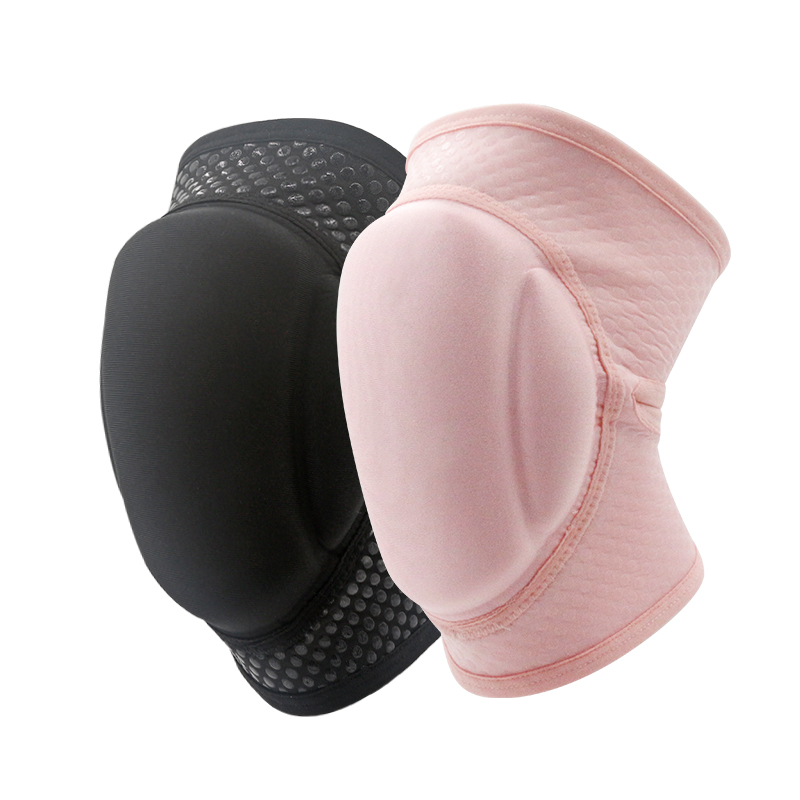 Almohadilla de rodilla de polo rosa/negro con protector de rodilla de bolsillo con almohadilla esponjada de silicona pegajosa sin deslizamiento