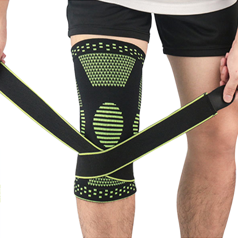 Camodas de rodilla profesionales Compresión Baloncesto de baloncesto Elástico Cross Fit Knee Brace