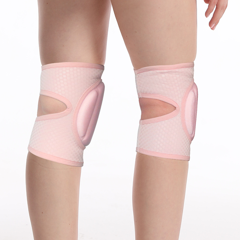 Almohadilla de rodilla de polo rosa/negro con protector de rodilla de bolsillo con almohadilla esponjada de silicona pegajosa sin deslizamiento