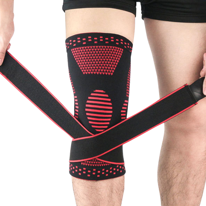 Camodas de rodilla profesionales Compresión Baloncesto de baloncesto Elástico Cross Fit Knee Brace