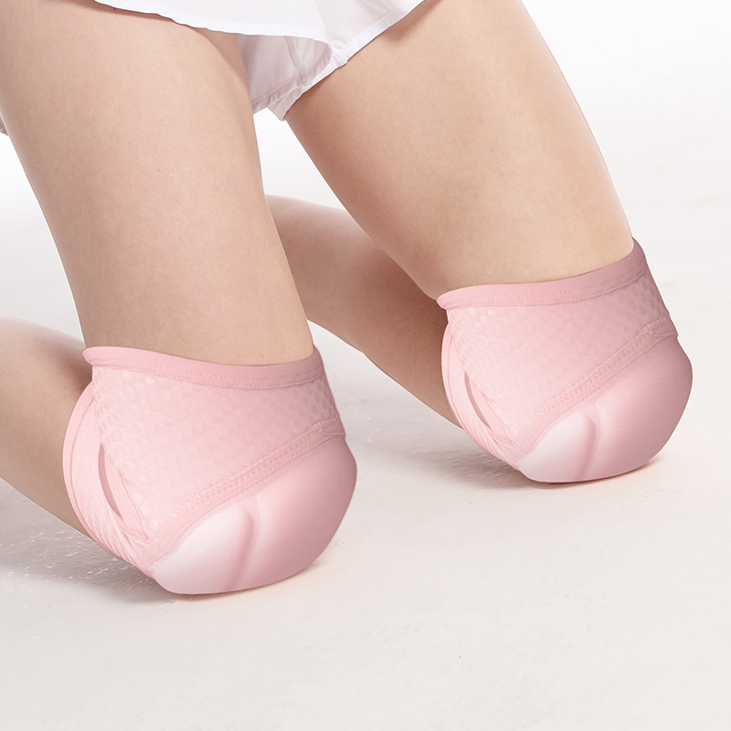 Almohadilla de rodilla de polo rosa/negro con protector de rodilla de bolsillo con almohadilla esponjada de silicona pegajosa sin deslizamiento